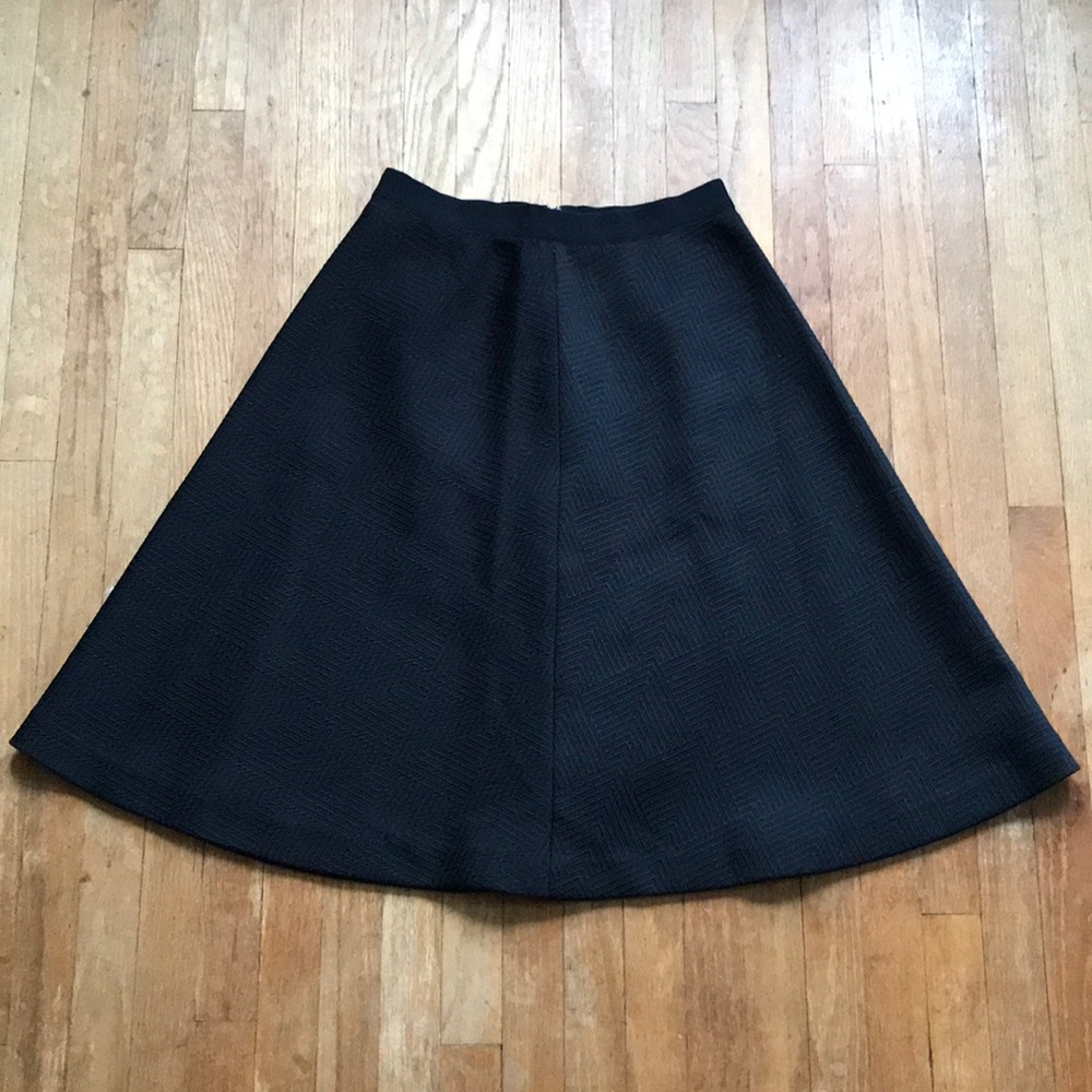 Black Circle Midi Skirt Geo Pattern